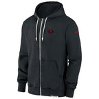 San Francisco 49ers Grey Sideline Full-Zip Hoodie - Recreated Inspired Edition