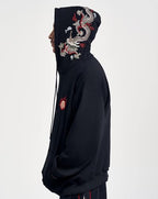 Niepce Inc Streetwear Men's Dragon Embroidered Heavyweight Graphic Hoodies