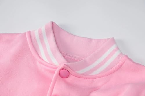 babyhealthy Women Cropped Varsity Jacket Retro Baseball Jacket Bomber Coat