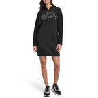 DKNY Women's Exploded Rhinestone Varsity Logo Hoodie Sneaker Dress