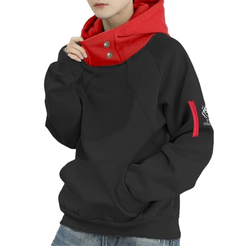 Unisex Anime Hoodie Cosplay Costume Men Black 3D Novelty Hooded Sweatshirt Pullover Jacket Outerwear Coat for Women (M-Black-2)