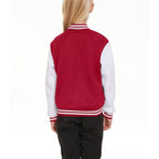 ACEFAST INC Kids Baseball Jacket School Varsity Uniform Casual Sweatshirt Girls Sweater Jacket Baseball Solid Color