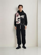 Obenie Retro Y2K Hoodie Gothic Casual Alphabet Blast Print Pattern Skull Fashion Hoodie Men Harajuku Men Clothing