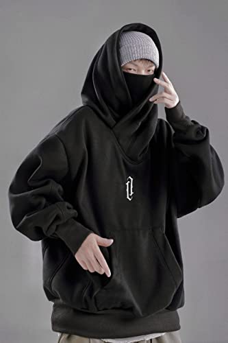 Niepce Inc Streetwear Men's Oversized Heavyweight Hoodie with Neck Gaiter
