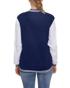 ACEFAST INC Women's Varsity Jacket Baseball Uniform Casual Long Sleeve Sport Bomber Jacket Coat
