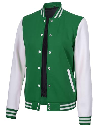 Decrum Bomber Varsity Jacket Women - Baseball Style Color Block Letterman