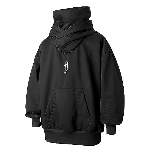 Niepce Inc Streetwear Men's Oversized Heavyweight Hoodie with Neck Gaiter