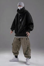 Niepce Inc Streetwear Men's Oversized Heavyweight Hoodie with Neck Gaiter