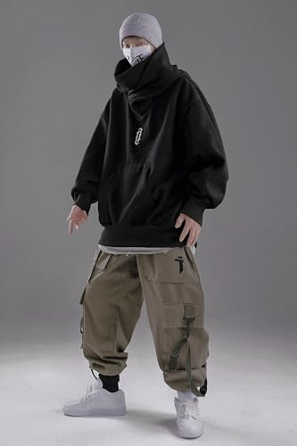 Niepce Inc Streetwear Men's Oversized Heavyweight Hoodie with Neck Gaiter