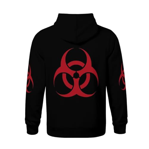 HEAPPER Kids Red Symbol Biohazard Radioactive Boys Girls Lightweight Kangaroo Pocket Hoodies