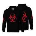 HEAPPER Kids Red Symbol Biohazard Radioactive Boys Girls Lightweight Kangaroo Pocket Hoodies