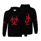 HEAPPER Kids Red Symbol Biohazard Radioactive Boys Girls Lightweight Kangaroo Pocket Hoodies
