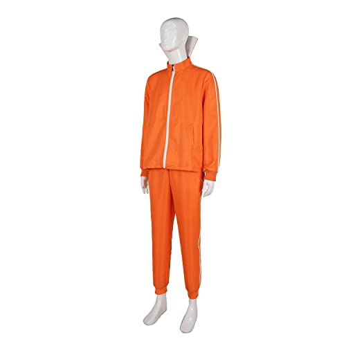 Qosivfey Men's adult sports suit 2-piece hoodie sportswear suit fashion sportswear suit with wig glasses