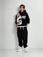 Obenie Retro Y2K Hoodie Gothic Casual Alphabet Blast Print Pattern Skull Fashion Hoodie Men Harajuku Men Clothing