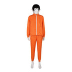 Qosivfey Men's adult sports suit 2-piece hoodie sportswear suit fashion sportswear suit with wig glasses