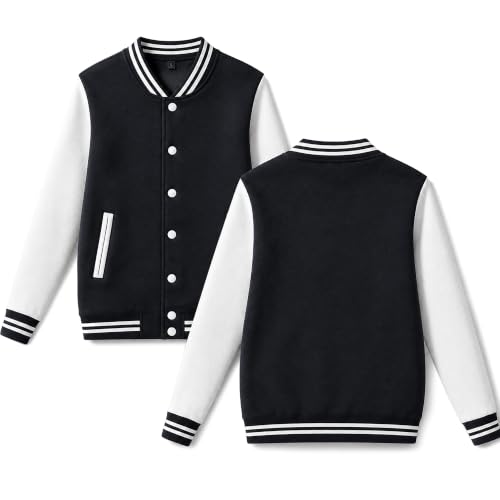 babyhealthy Men's Women's Varsity Baseball Jacket Casual Letterman Bomber Jacket Windbreaker Lightweight Jacket Coat