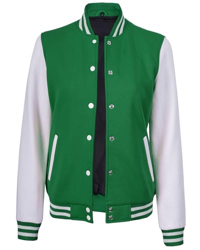 Decrum Bomber Varsity Jacket Women - Baseball Style Color Block Letterman