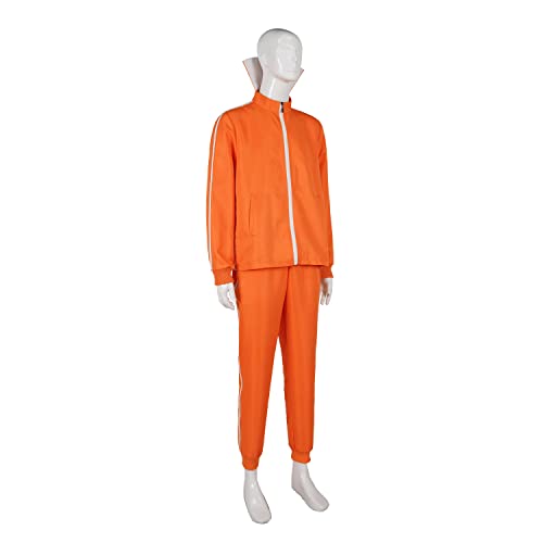 Qosivfey Men's adult sports suit 2-piece hoodie sportswear suit fashion sportswear suit with wig glasses