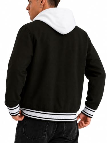 Men's Casual Baseball Jacket Hooded Sweatshirt