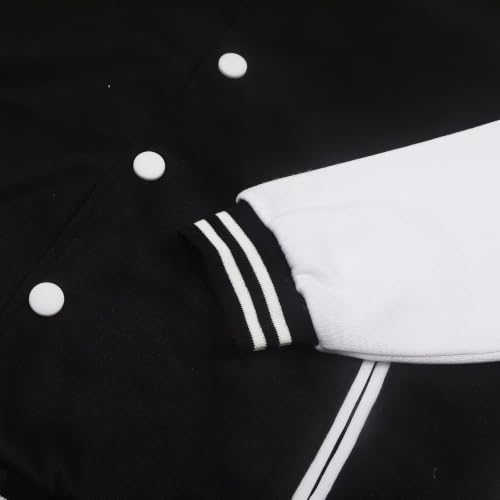 ACEFAST INC Women's Varsity Jacket Baseball Uniform Casual Long Sleeve Sport Bomber Jacket Coat