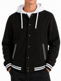 Men's Casual Baseball Jacket Hooded Sweatshirt