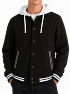 Men's Casual Baseball Jacket Hooded Sweatshirt