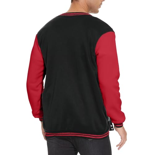ACEFAST INC Men's Varsity Baseball Jacket Casual Letterman Bomber Jacket Windbreaker Lightweight Jacket