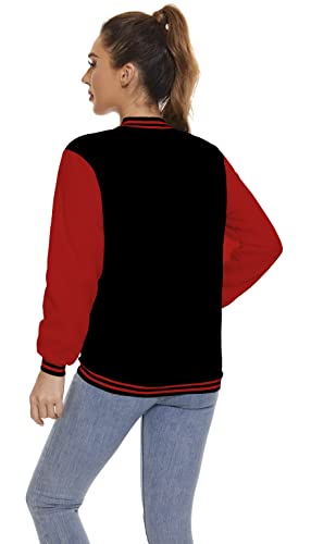 Yuji Itadori Women Varsity Jacket Baseball Lightweight Outwear Fleece Coat Button Down Clothes