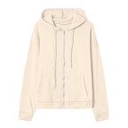 Nantdog Long Sleeve Jackets for Women 2024 Zip Up Y2K Hoodies Fashion Full Zipper Lightweight Sweatshirts Dr