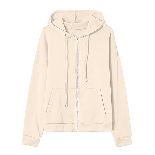 Nantdog Long Sleeve Jackets for Women 2024 Zip Up Y2K Hoodies Fashion Full Zipper Lightweight Sweatshirts Dr