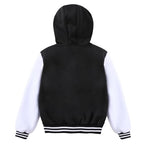 Kids Baseball Jackets Boys and Girls Fit Varsity Jacket Hooded Button Casual Lightweight Plain Cardigan School Coat