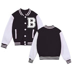 BAICAIYU Kids Baseball Jackets Boys and Girls Varsity Coat Buttons Cardigan Letter Sport Letterman School Jacket