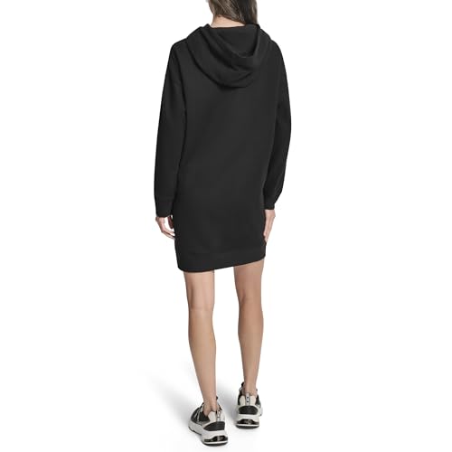 DKNY Women's Exploded Rhinestone Varsity Logo Hoodie Sneaker Dress