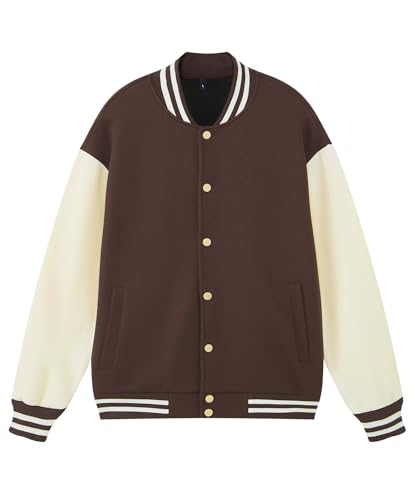 Men's Fashion Varsity Jacket Casual Cotton Blend Letterman Baseball Bomber Jacket