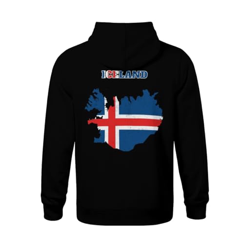 HEAPPER Kids Iceland Flag Map Boys Girls Lightweight Kangaroo Pocket Hoodies