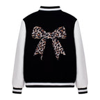 WELAKEN Girls Snap Button Colorblock Bomber Jacket Casual Outerwear