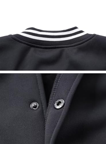 ACEFAST INC Men's Varsity Baseball Jacket Casual Letterman Bomber Jacket Windbreaker Lightweight Jacket