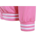 Men's Pink Baseball Jacket Button up Varsity Coat School Uniform Sportswear Casual Top