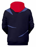 Unisex Hoodie Blue Hooded Pullover Long Sleeve Swearshirt Novelty Hoodie Jacket Adult 3D Printed Pullover