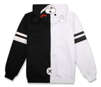 GK-O Black White Bear Hoodie Anime Cosplay Zip Up Jacket Unisex