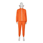Qosivfey Men's adult sports suit 2-piece hoodie sportswear suit fashion sportswear suit with wig glasses