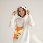 CRB Fashion Cosplay Anime Fox Graphic Cute Teen Emo Sweater Hoodie Ears Costume Emo Jacket T Shirt Top Shirt