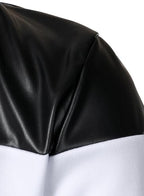 FANARCHER Mens Lightweight Bomber Jacket Casual Zipper Coat Color Block with Faux Leather Varsity Jacket