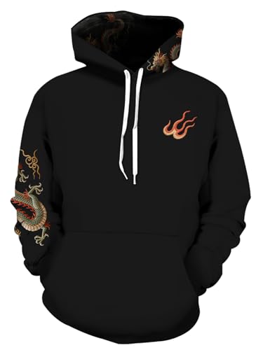Mens Graphic Hoodies Pullover Cool Designer Sweatshirts for Men Anime