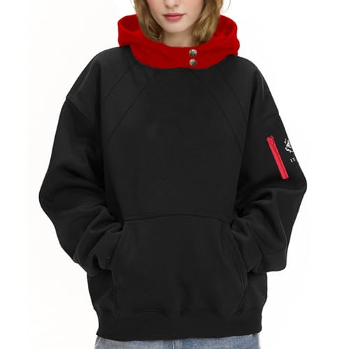 Unisex Anime Hoodie Cosplay Costume Men Black 3D Novelty Hooded Sweatshirt Pullover Jacket Outerwear Coat for Women (M-Black-2)