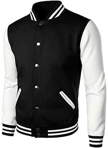 HOOD CREW Man’s Varsity Jacket Cotton Blend Letterman Jackets