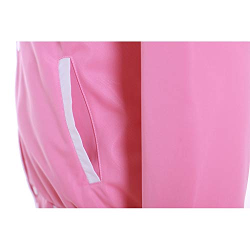 Men's Pink Baseball Jacket Button up Varsity Coat School Uniform Sportswear Casual Top