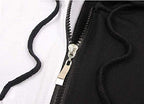 GK-O Black White Bear Hoodie Anime Cosplay Zip Up Jacket Unisex