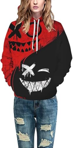 Basoteeuo Mens Hoodies Pullover Graphic Design 3D Cool Novelty Long Sleeve Hooded Sweatshirts with Pockets