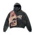 Obenie Retro Y2K Hoodie Gothic Casual Alphabet Blast Print Pattern Skull Fashion Hoodie Men Harajuku Men Clothing